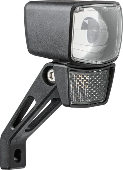 AXA Nxt 45 E‑bike Koplamp – LED Fietsverlichting – 45 Lux – 6–12 V Aansluiting – 65 m Lichtbundel – 3.750 m Zichtbaarheid – Geïntegreerde Reflector – Voorvork of Stuurbeugel