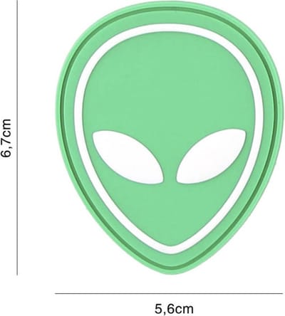 Embleem 3D PVC Alien Groen