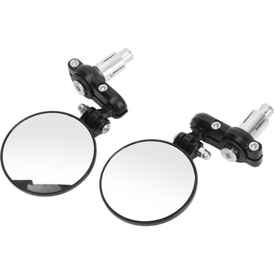 2 Stuks Motorfiets Achteruitkijkspiegel 3in Rond Opvouwbare Stuureind Zijspiegel voor 78in Diameter Stuur black