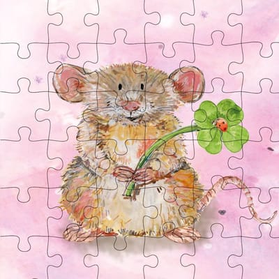 Puzzel wenskaart Animal Friends - Wenskaart met Puzzel - JPC009- Mouse