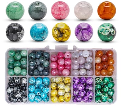 8 mm, 200 stuks natuurstenen kralen om te rijgen, voor het maken van sieraden, 10 gesorteerde edelstenen met gat, sierkralen voor armbanden en halskettingen