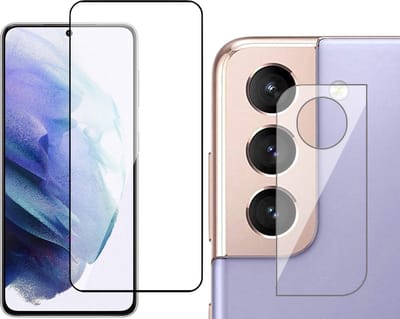 Screenprotector geschikt voor Samsung S21 Plus + Camera Protector - Full Glas Screen Protector