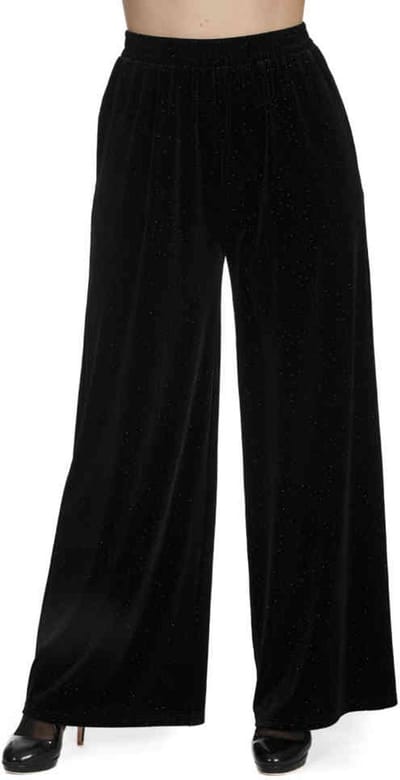 Banned - Sparkle Wijde broek - M - Zwart