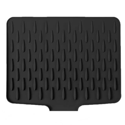 GELLDG Afvoermat - Afvoermat voor de gootsteen - Siliconenmateriaal - 40*30cm - Antislip en hittebestendig - Opvouwbaar - Met gegroefde structuur - Geschikt voor aanrechtbladen en gootstenen - Zwart