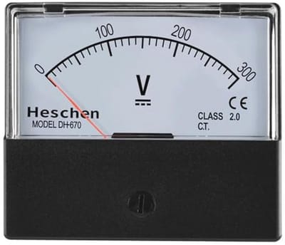Rechthoekige Analoog Voltmeter Paneel 0-300V Klasse 2.0