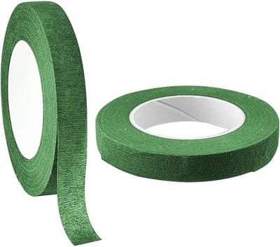 Bloemenplakband, 2 stuks, zelfklevende bloemistenband, groen, plakband, tuinband, stemtape, crêpeband, bloemdraad, decoratie voor boeket, bloemen, doe-het-zelf kunsthandwerk