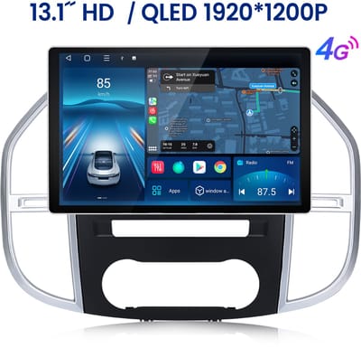 Junsun Android 15 Autoradio Geschikt Voor Mercedes Benz Vito 3 W447 2014-24 Accessoires, 6GB+128GB, Draadloze CarPlay, DAB+, GPS-Navigatie, Bluetooth, Stuurwielbediening, Originele voertuigcamera, 13.1-inch Touchscreen, 4G, DSP, Octa-core processor