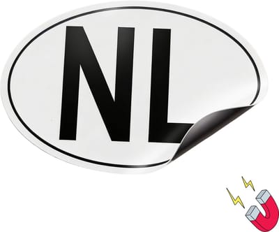 AutoXtreme – NL magneet auto (1 stuk) – Landcode NL – Voor Caravan, Auto, Aanhanger & Fietsendrager – Conform Europese wetgeving