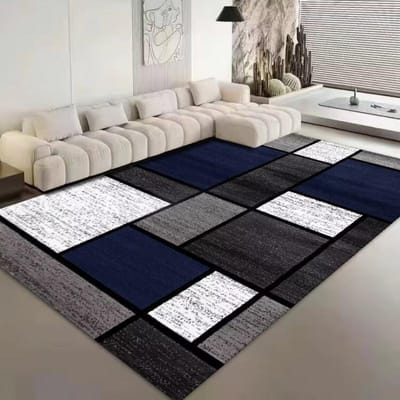 Tapis Flottants de Luxe Nordique pour Salon Tapis Doux pour Chambre à Coucher Tapis de Chevet Grande Surface Géométrie Vestiaire Tapis de Sol Antidérapant 160*200cm