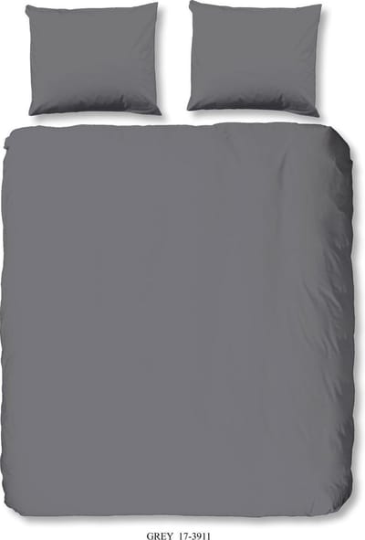 Dekbedovertrek uni strijkvrij jeans stitching grijs Maat: 155x220+1-80x80cm