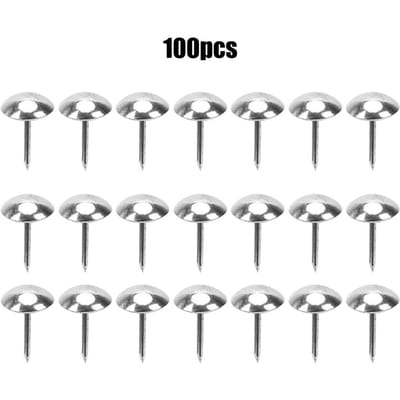 Lot de 100 clous de tapisserie en laiton antique pour meubles, accessoires décoratifs argenté