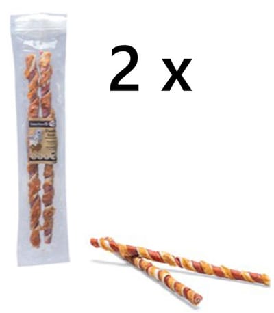 ** 2 X **Cocapet by beeztees hondensnack - chewing sticks kip en rund - 2 st in verpakking = 4 sticks - 45 cm - geen toegevoegde suikers , smaakstoofen en kleurstoffen - tandverzorgend - maakt uw hond gelukkig