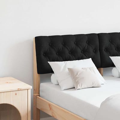 vidaXL Gestoffeerd hoofdbord Zwart 120 cm Massief grenenhout