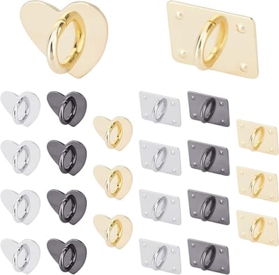 24 Stuks Mobiele Telefoon Vinger Ring in 3 Kleuren, Hart en Vierkant Vorm, Zelfklevende Grip en Stand voor Universele Telefoonhouder en Hoesjes