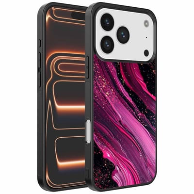 Geschikt voor iPhone 17 Pro Max Telefoonhoesje met marmer opdruk - TPU backcover case marble design - Paars Roze - Smartphonica geschikt voor iPhone 17 Pro Max