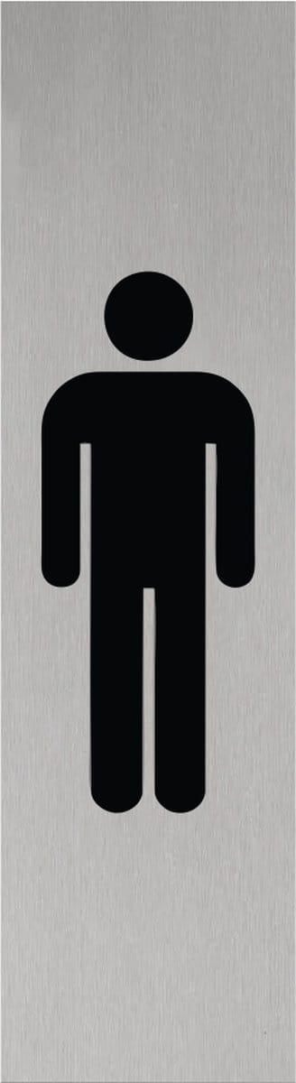 CombiCraft Aluminium deurbordje Heren pictogram 165x45mm - per stuk