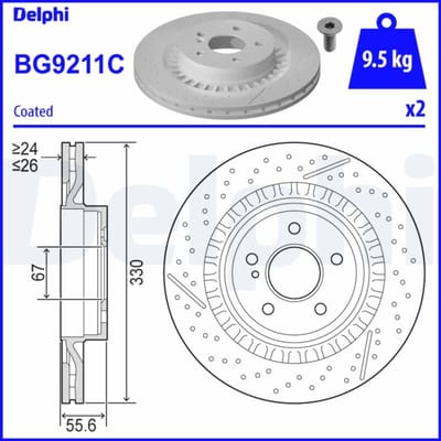 Remschijf DELPHI BG9211C