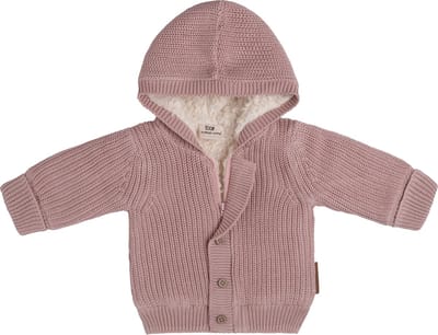Baby's Only Vestje met capuchon teddy Soul - Oud Roze - 68 - 100% ecologisch katoen - GOTS