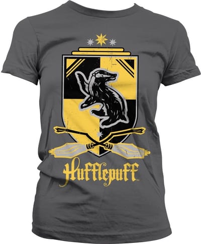 Harry Potter Dames Tshirt -S- Hufflepuff Grijs