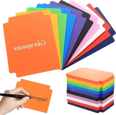 Set van 100 Kaartverdelaars in 10 Kleuren, Ideaal voor Spellen en Sport, Plastic Scheidingskaarten, Kleurrijke Organizers voor Verzamelkaarten en Archivering