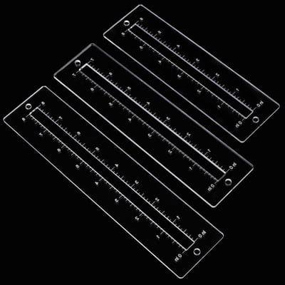 6 Stuks Zipper Making Templates in 3 Maten, Heldere Acryl Naai Tool Set voor DIY Tas en Ritszakken
