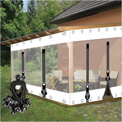 Transparant Dekzeilgordijn 3x2.5m - 0.5mm PVC Waterdicht voor Tuin, Veranda & Terras