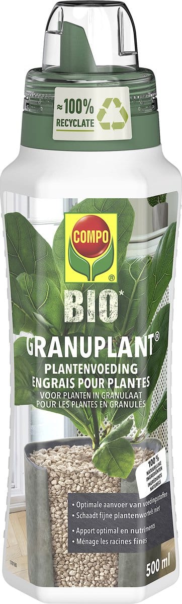COMPO Bio Granuplant Plantenvoeding - biologisch - voor planten en kruiden in plantgranulaat - fles 500 ml