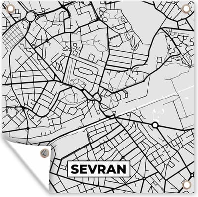 Tuin poster Plattegrond - Sevran - Stadskaart - Kaart - Frankrijk - 200x200 cm - Tuindoek