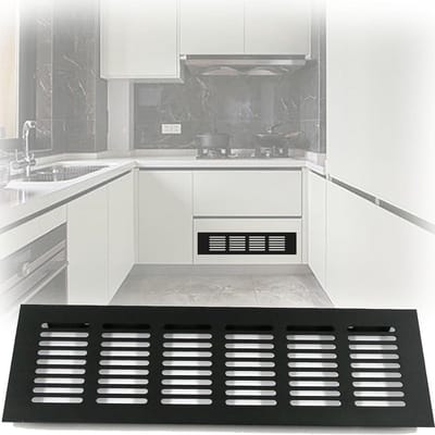 Ventilatierooster Rechthoekig - Luchtuitlaat Deksel - Luchtcirculatie Creëren - Verdikte Aluminiumlegering - 18x17 cm - Zwart