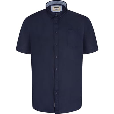 Duke Heren D555 James Oxford Kingsize Kortemouw Overhemd XXL Vloot