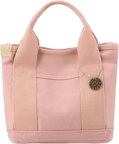 Schoudertas Canvas - Handtas Bucket - Dagelijks Gebruik - Zachte Constructie - Mini Formaat - Roze