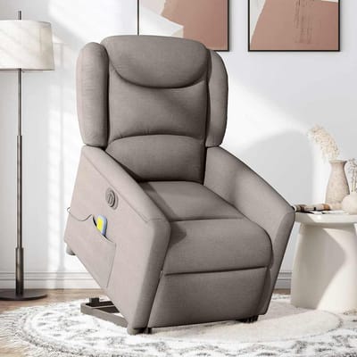 vidaXL - Sta-op-massagestoel - elektrisch - verstelbaar - stof - taupe