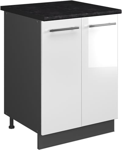 Vicco Wastafelkast Fame-Line, Wit Hoogglans/Antraciet, 60 cm