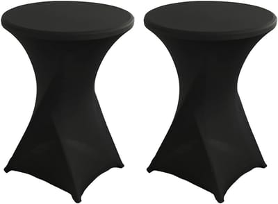 Tafelhoezen Set - Ronde Tafelkleden - Evenementen Aankleden - Stretchy Pasvorm - Diameter 60-80cm - Zwart