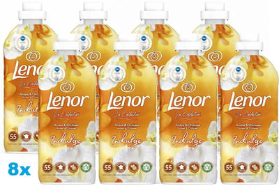 Lenor La Collection Indulge Amber & Orchidee – 8 x 1155 ml – 440 Wasbeurten – Wasverzachter Voordeelverpakking
