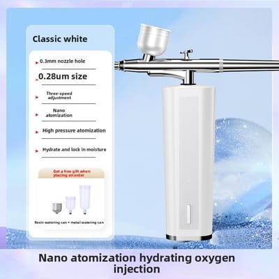 Zuurstofinjectie Instrument Schoonheidsinstrument Huishoudelijk Hydraterende Essence Wordt Geïntroduceerd in Schoonheidssalons Handheld Nano Spray Hydraterend Instrument white