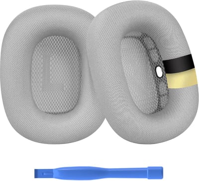 Vervangende Oorkussens voor AirPods Max Hoofdtelefoon van MMOBIEL – Premium - Mesh Fabric Koptelefoon Oorkussens met Siliconen Laag – Noise Isolation Hoofdtelefoon Earpads – Zilver