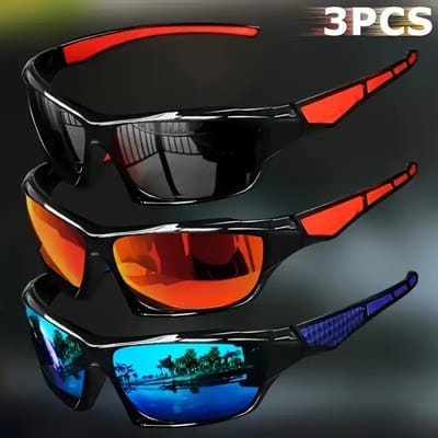 3 STUKS Stijlvolle Sport Zonnebrillen Heren en Dames Brillen UV Bescherming Brillen voor Buiten Vissen Fietsen Premium Kwaliteit Optisch Zicht