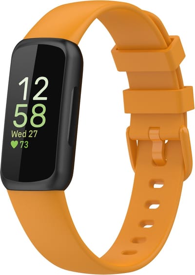 By Qubix - Compatible Fitbit bandje - Geschikt voor fitbit Inspire 3 - Sportbandje met gesp - Maat: Large - Oker