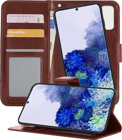 Hoesje - 2 in 1 - Geschikt voor Samsung Galaxy S20 - Met Uitneembare Hard Cover - Kunstleer - Bookcase - Wallet Case - Met Pasjeshouder - Book Case - Uitneembaar - Pashouder - Telefoonhoes - Bruin