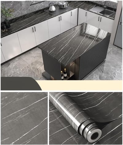 Keuken Vetfolie - Oliebestendig Behang - Werkblad Beschermen - Zelfklevend Waterdicht - 40 cm x 500 cm - Marmer Transparant