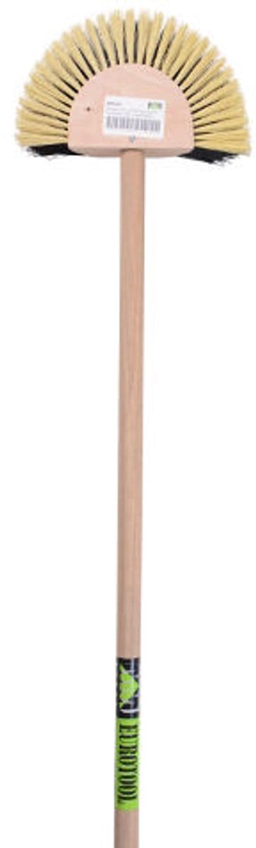 MM Eurotool Raagbol FSC 12.5 Centimeter Hout Met Zwart Kunsthaar En Houtsteel 200 Centimeter