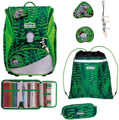 Scout schooltas Alpha Set 4-delig Danger Dino groen