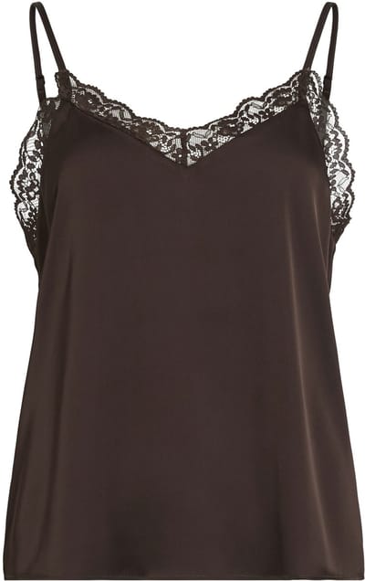 Vila Top Vienna Ravenna Lace Singlet - Noos 14117580 Coffee Bean Dames Maat - 36