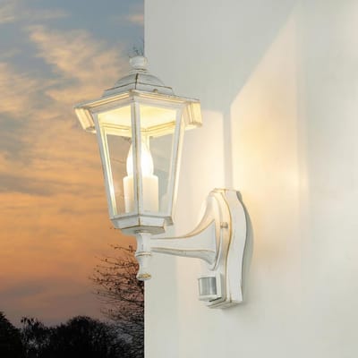 Buitenwandlamp met Bewegingsmelder en Sensor - IP44 - Elegante Lantaarn voor Tuin en Terras