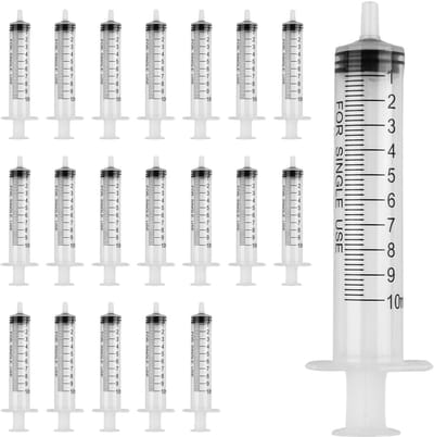 Dailygoods- Steriele Spuiten 20 Stuks - 10 ml - Oliedoseerspuit - Voor Huisdiervoeding - Industriële Toepassingen - Nauwkeurige Doseringsoplossing - Doseringspuit