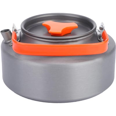 1,1L Aluminium theepot Koffie thee pot Ketel voor Kamperen Wandelen Keuken Oranje Handvat red