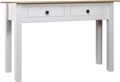 Houten Wandtafel met 2 Lades - Massief Grenenhout in Wit