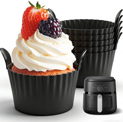Dailygoods- Siliconen Vormen Set van 6 - Antiaanbaklaag - Voor Eieren/Cupcakes - Oven/Magnetronbestendig - Herbruikbaar - Eenvoudige Reiniging - Bakvorm