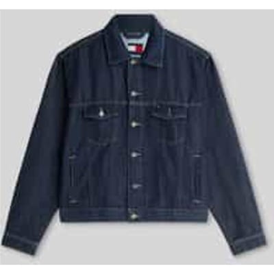 Tommy Hilfiger Jaimie Relaxed Trucker Jacket Denim Dark Size: S | Denim Jackets Outlet | Heren | Blauw